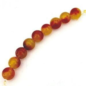 As Low As $2 10mm Natural White Jade Bicolour Pineapple Mango Beads (9)